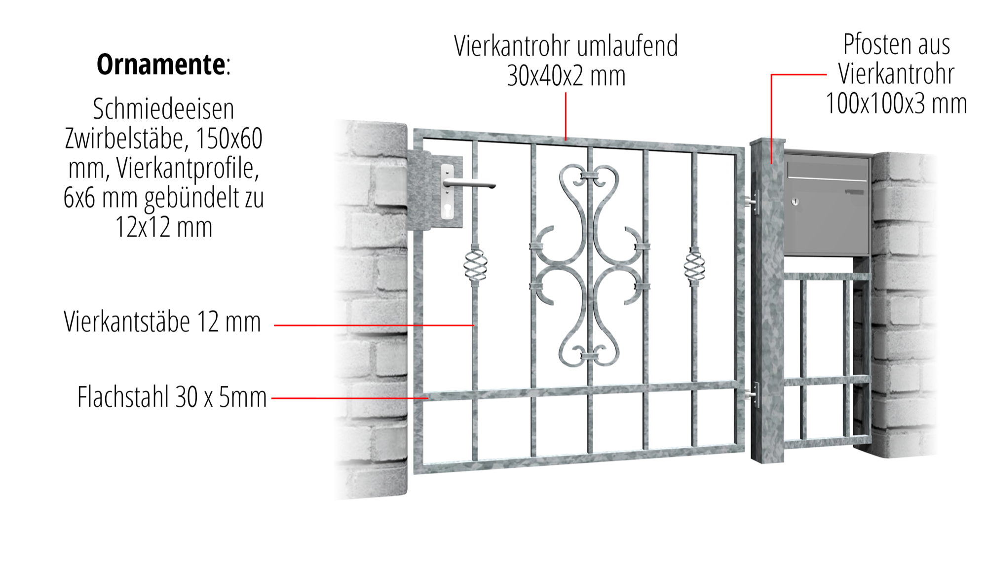 Tuindeur verzinkt 1-vleugelig, GE, BK